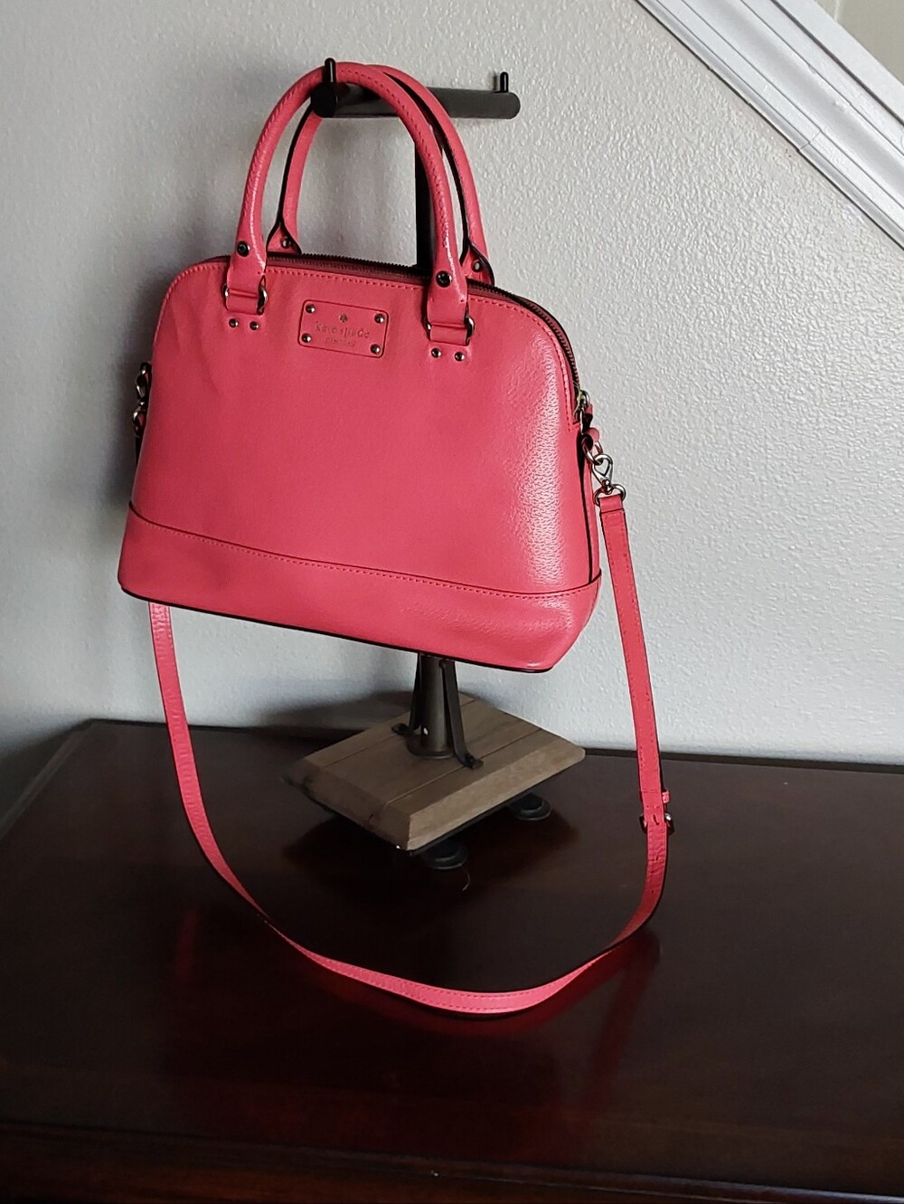 kate spade Coral Pink Dome Satchel with Detachable Strap